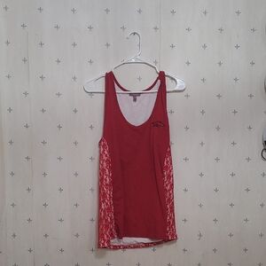 Red Lace Women's Razorback Tank Top